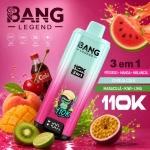 Bang Legend 110000 Puxadas Vape Descartável, Sabores Frutados 3 em 1