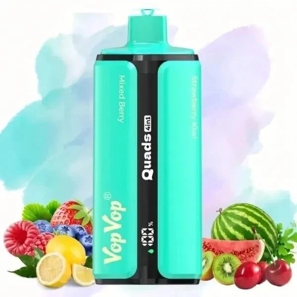 VopVop Quads 4in1 120000 slukkos eldobható vape, Vegyes bogyós és eper kivi ízben