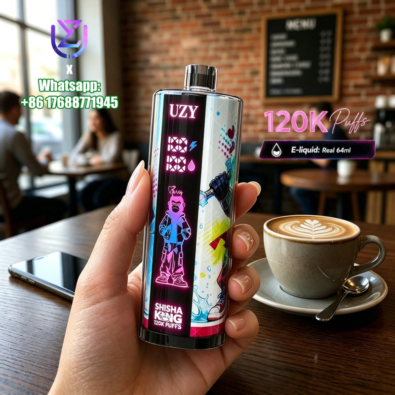 UZY SHISHA HOOKAH KING 120000 Crystal Design • Smart Screen • 120K Massive Puffs 12.Kiwi passion fruit guava
