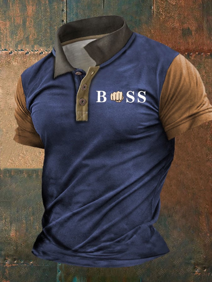 T-shirt casual para homem com bloco colorido