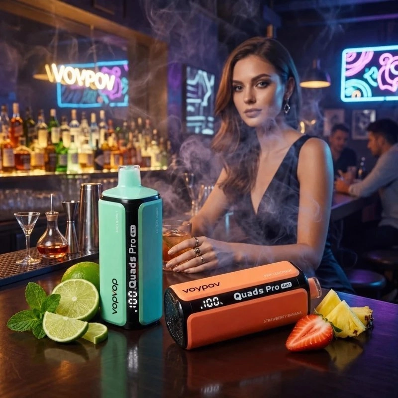 VopVop Quads Pro 200000 slukkos eldobható vape, menta és eper-banán