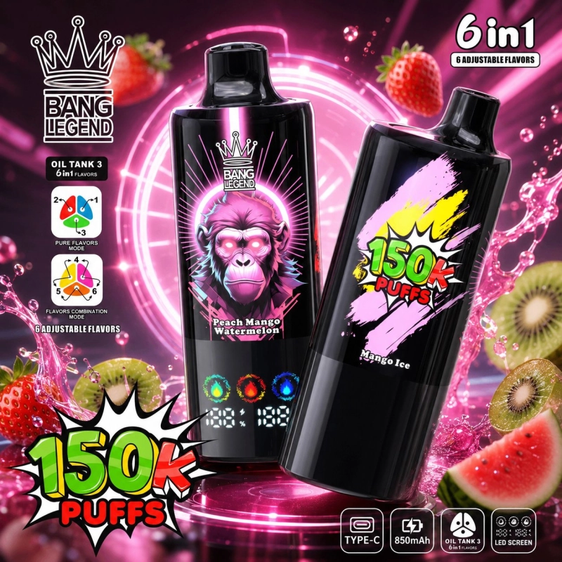Bang Legend 150K 150000 Puffs Disposable Vape, Peach Mango Watermelon