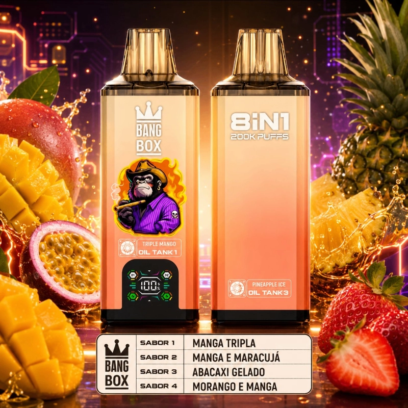 Bang Box 8 IN 1 200000 Puffs Vape Descartável, Sabores de Frutas