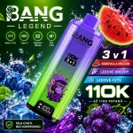 Bang Legend 110K 3 v 1 – jahoda s mangem, borůvka s broskví a meloun s lesním ovocem