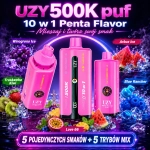 UZY 500K – winogrono z lodem, truskawka i kiwi, arbuz z lodem, Blue Rancher oraz Love 66