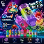 UZY 6 em 1 150000 Puffs Pod Descartável, Multicolorido com Mesh Coil
