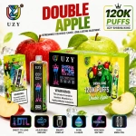 UZY Shisha Hookah King 120K Double Apple Flavor Vape with Fresh Apple Flavor