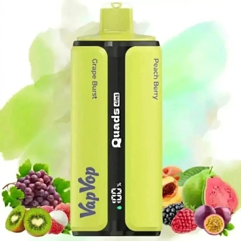 VapVop Quads 4in1 120000 slukk eldobható vape, szőlő és őszibarack bogyó ízek