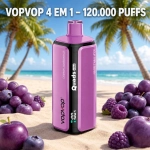 VopVop Quads 4 em 1 120000 Puffs Vape Descartável, Roxo