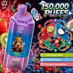 UZY 6 em 1 150000 Puffs Vape descartável, Sabores Frutados Mistos