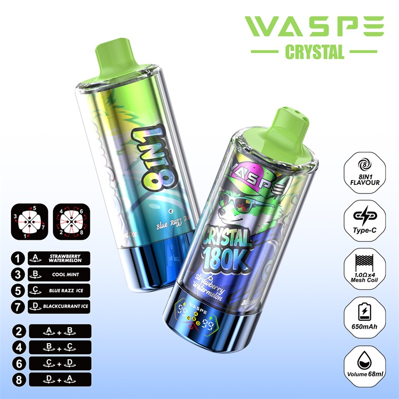 WASPE Vape– 8 smaków w jednym, łatwe przełączanie(180 000 zaciągnięć)