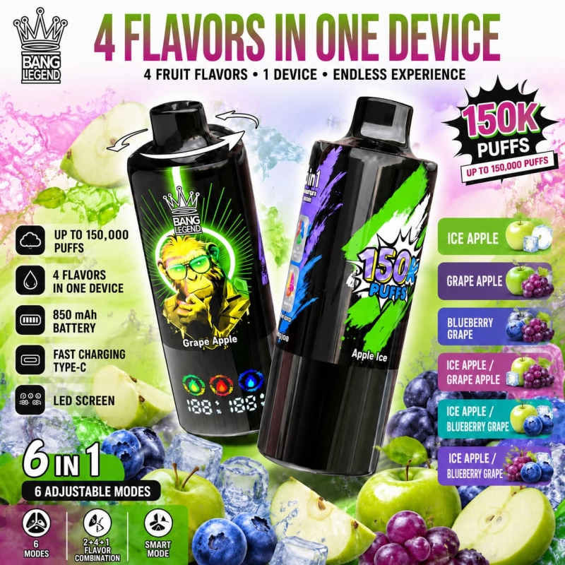 Bang Legend 150K vape flavor Watermelon Ice and Strawberry Mamba fruit flavor combination