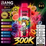 Bang Legend 300K 8v1 príchuť Passion Ice Mix – kiwi, marakuja, guava, ľadové hrozno a vodný melón vape
