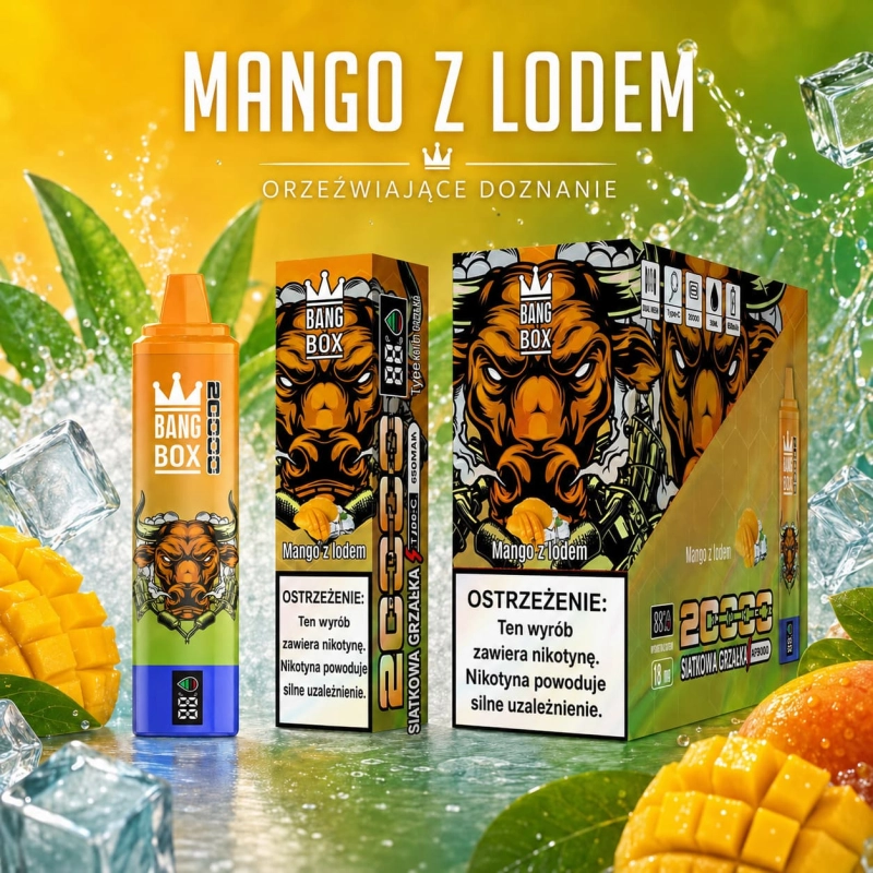 Bang Box 20000 Puffs Mango Ice jednorazowy vape smak mango z lodowym efektem