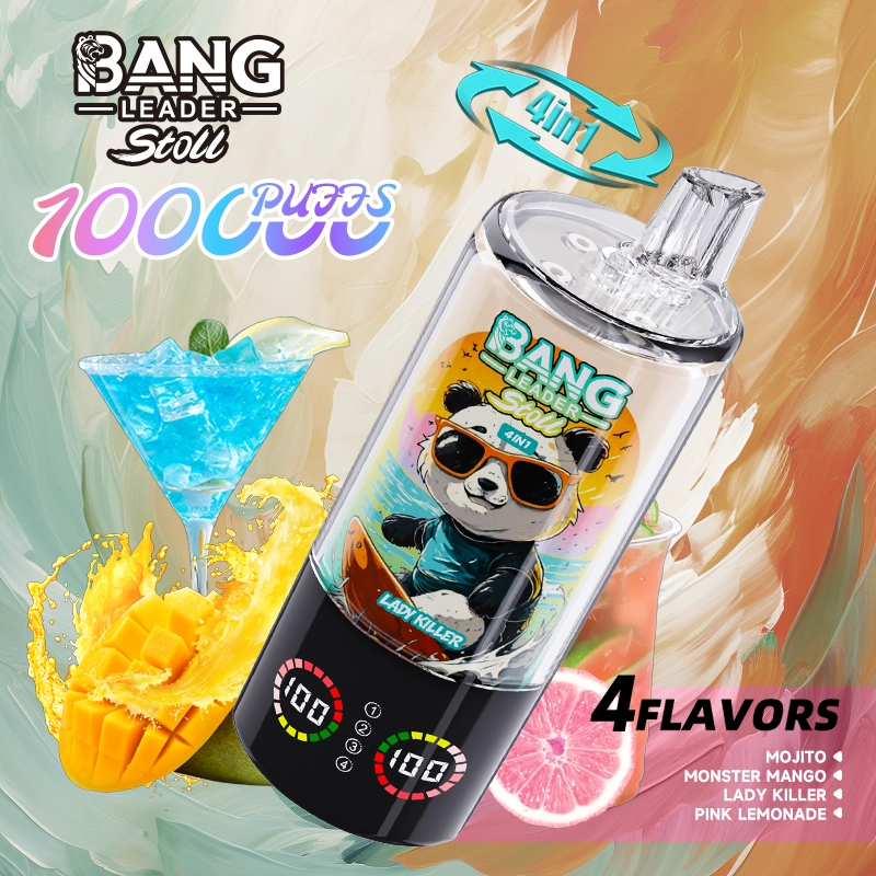 Bang Leader Stoll 100000 100K Puffs 4 in 1 Flavors Disposable Vape 0% 2% 3% 5% Nicotines 10Tastes Smart Screen-Vape Factory Wholesale