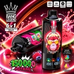 Růžovo-žlutá jednorázová vape BANG LEGEND 150K 6v1 s příchutěmi Strawberry Banana a Banana Ice