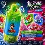 UZY 150K Puffs Strawberry Kiwi Blueberry Ice Cherry Ice flavor vape
