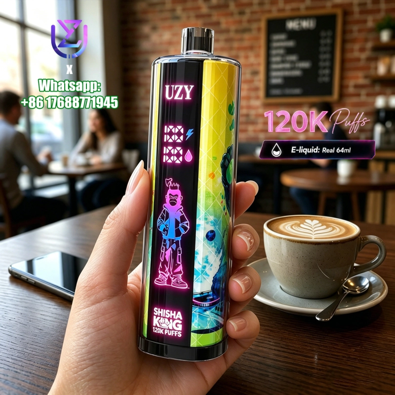 UZY SHISHA HOOKAH KING 120000 Crystal Design • Smart Screen • 120K Massive Puffs 9.Two Apple