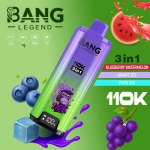 Bang Legend 3 in 1 110K Disposable Vape, Blueberry Watermelon Grape Ice
