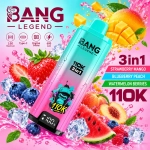 Vape descartável com bagas de morango, manga e mirtilo com pêssego e melancia