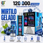 UZY Shisha King 120K sabor Mirtilo Gelado com notas frescas de mirtilo