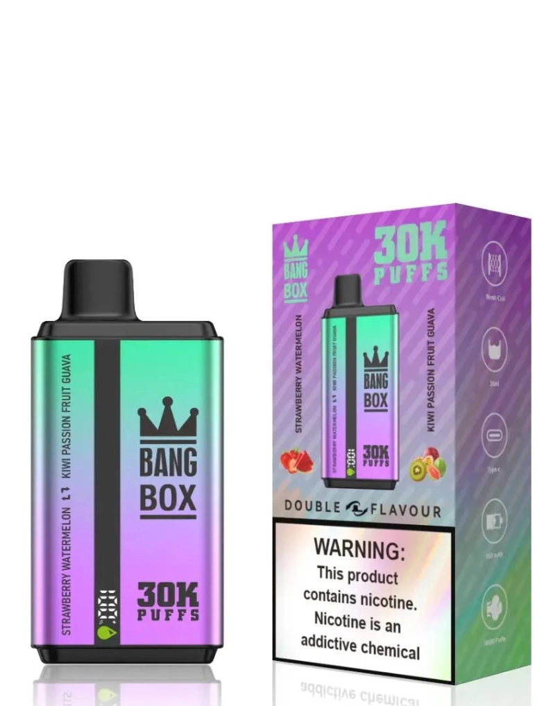 Bang Box 30000 Fújás Dupla Ízű 0% 2% 5% Alacsony Nikotintartalmú Tömeges Újratölthető Eldobható Vape Toll Nagykereskedelemben