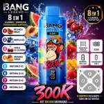 Bang Legend 300K 8 em 1 com Melancia e Pêssego Ácido, Mirtilo Gelado, Cereja da Califórnia e Morango com Manga