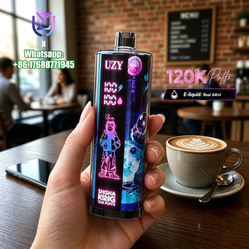 UZY SHISHA HOOKAH KING 120000 Crystal Design • Smart Screen • 120K Massive Puffs 11.Blueberry Raspberry