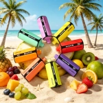 VOPVOP Quads 120K – 4 íz, 120K szippantás, rendkívül hosszú élettartamú vape Eper-Mangó + Blue Razz Limonádé + Vaníliafagylalt + Tripla Bogyós