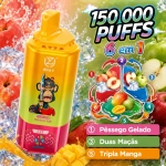 UZY 6 em 1 150000 Puffs Vape Descartável, Sabor Pêssego Gelado
