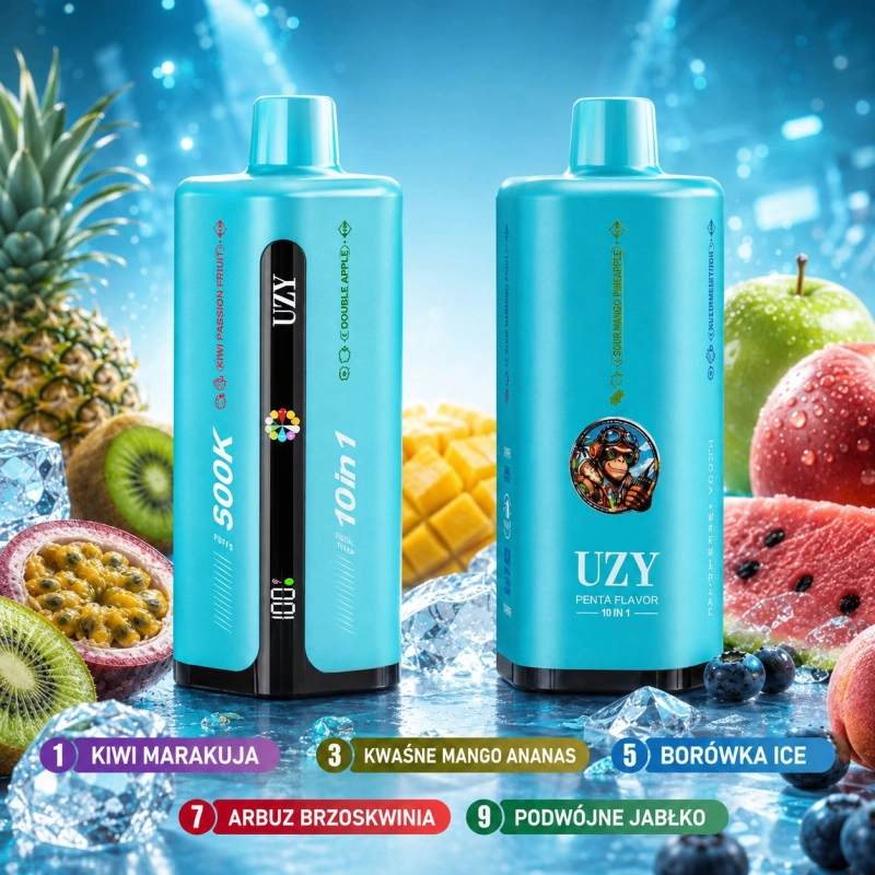 UZY Penta Flavor 10 in 1 500000 Jednorazowy e-papieros, Wiele smaków owocowych