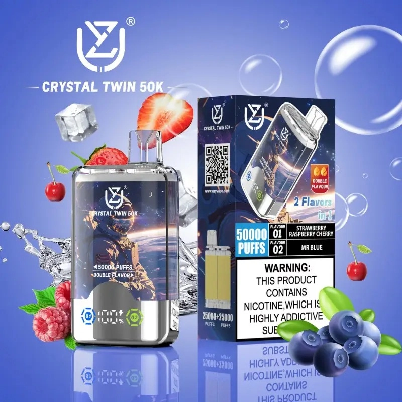 UZY Crystal Twin 50000 Puffs Double Flavor Disposable Vape with Dual Mesh Coil