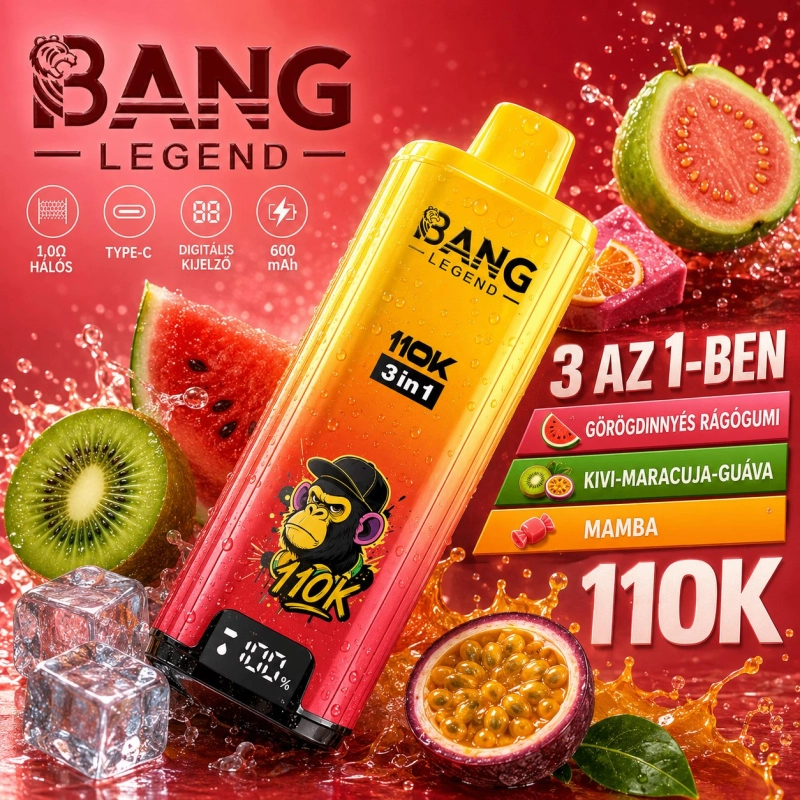 Bang Legend 110000 slukk eldobható e-cigaretta, 3 az 1-ben vegyes gyümölcs