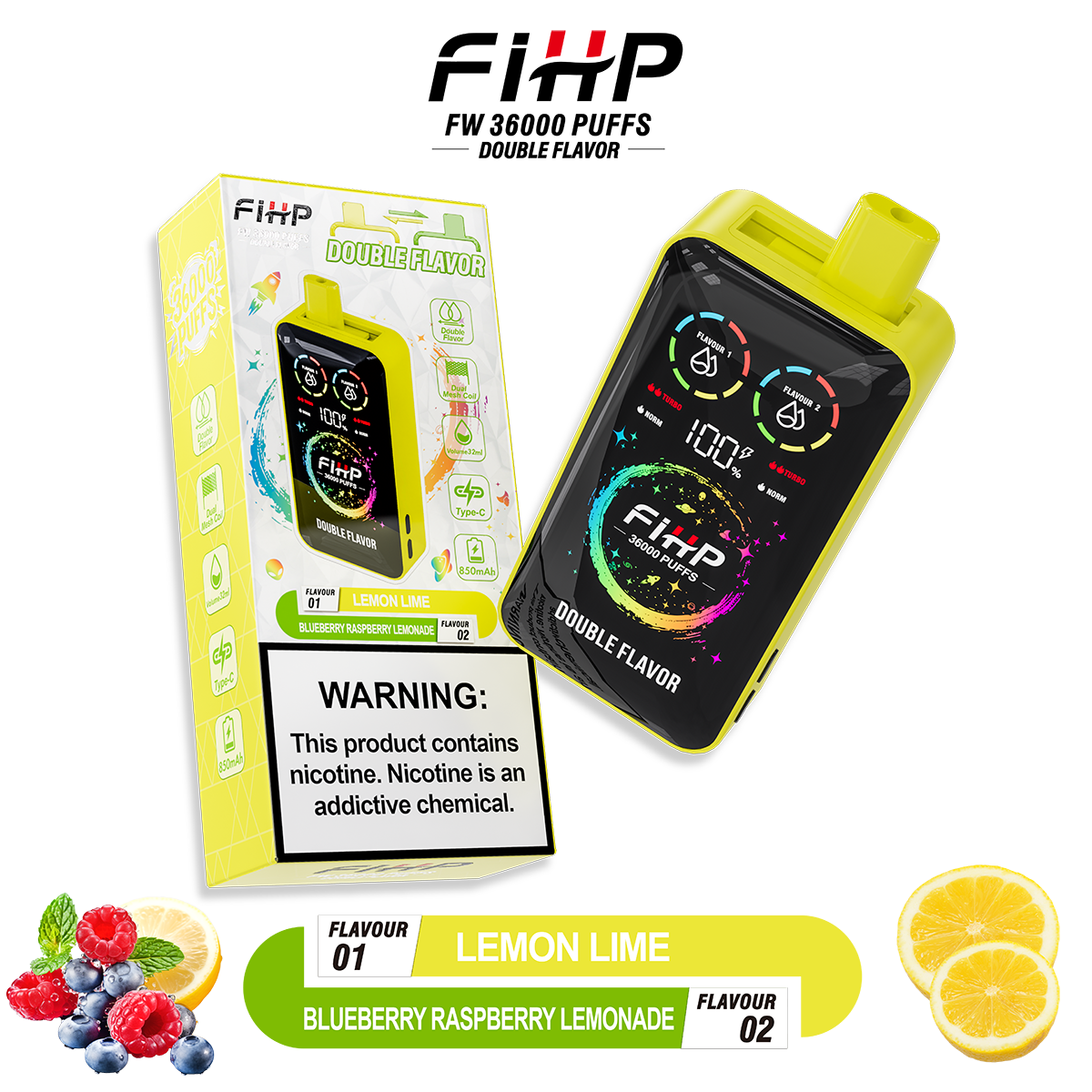 FIHP Vape z podwójnym smakiem (36 000 zaciągnięć)