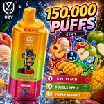UZY 150K Puffs Peach Ice Double Apple Ice Triple Mango Ice flavor vape