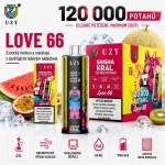 UZY Shisha Hookah King 120K Strawberry Kiwi jednorázová vape jahoda kiwi