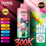 Bang Legend 300K 8-in-1 Flavors Disposable Vape – Több ízű, 300 000 szippantásos élmény12. gyümölcsös savanyú őszibarack+áfonya jég+kaliforniai cseresznye+eper mangó