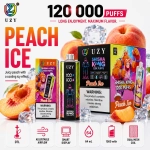 UZY Shisha Hookah King 120K Frozen Peach Flavor Vape with Cool Peach Taste