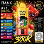 Bang Legend 300K 8v1 príchuť Banana Berry Ice – jahoda, banán, vodný melón a čučoriedka vape