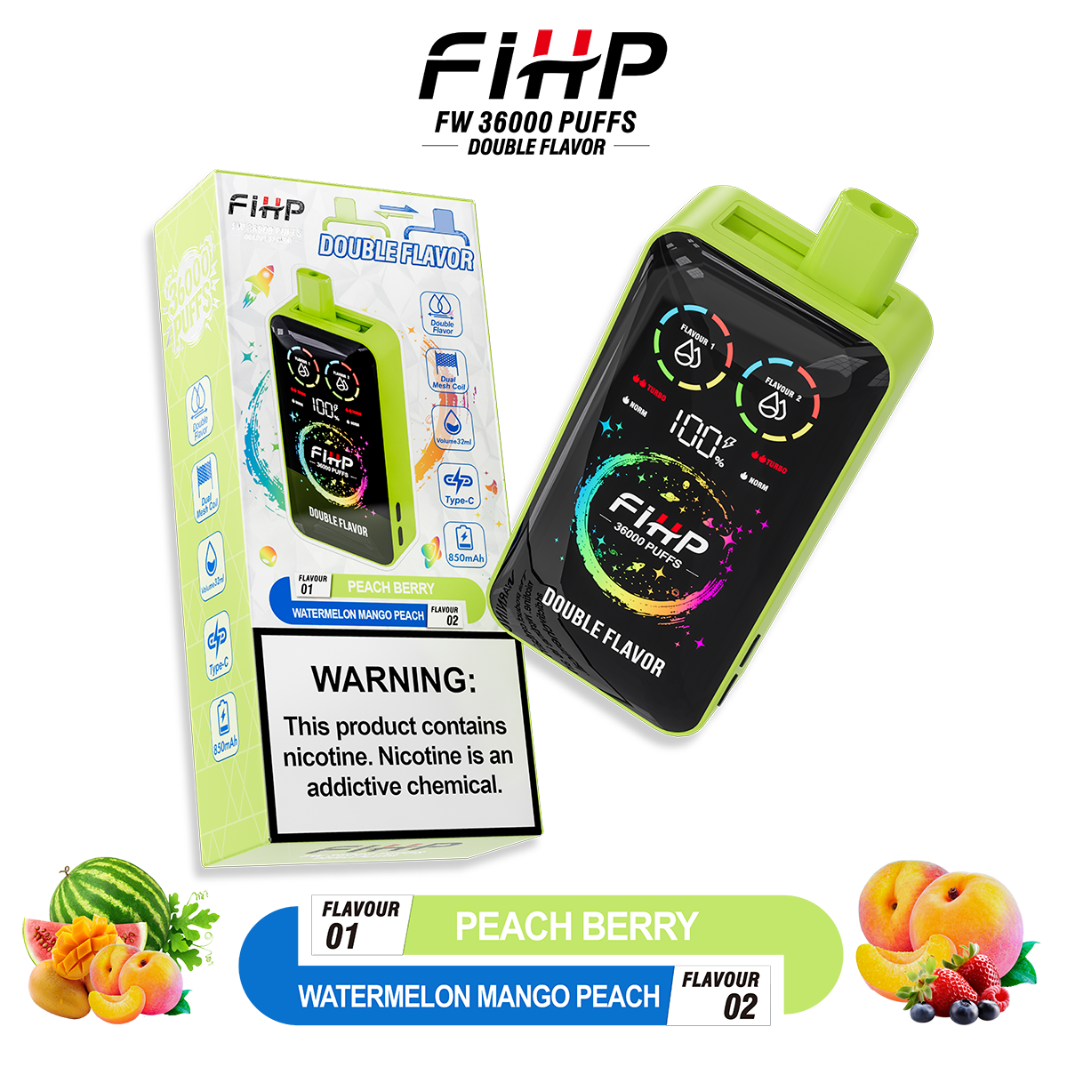 FIHP Vape z podwójnym smakiem (36 000 zaciągnięć)