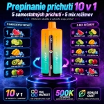 UZY 500K Penta Flavor 10 v 1 – Ľadový Melón, Citrón a Limetka, Ľadové Kyslé Mango, Ľadové Kiwi a Melón, Dvojité Jablko