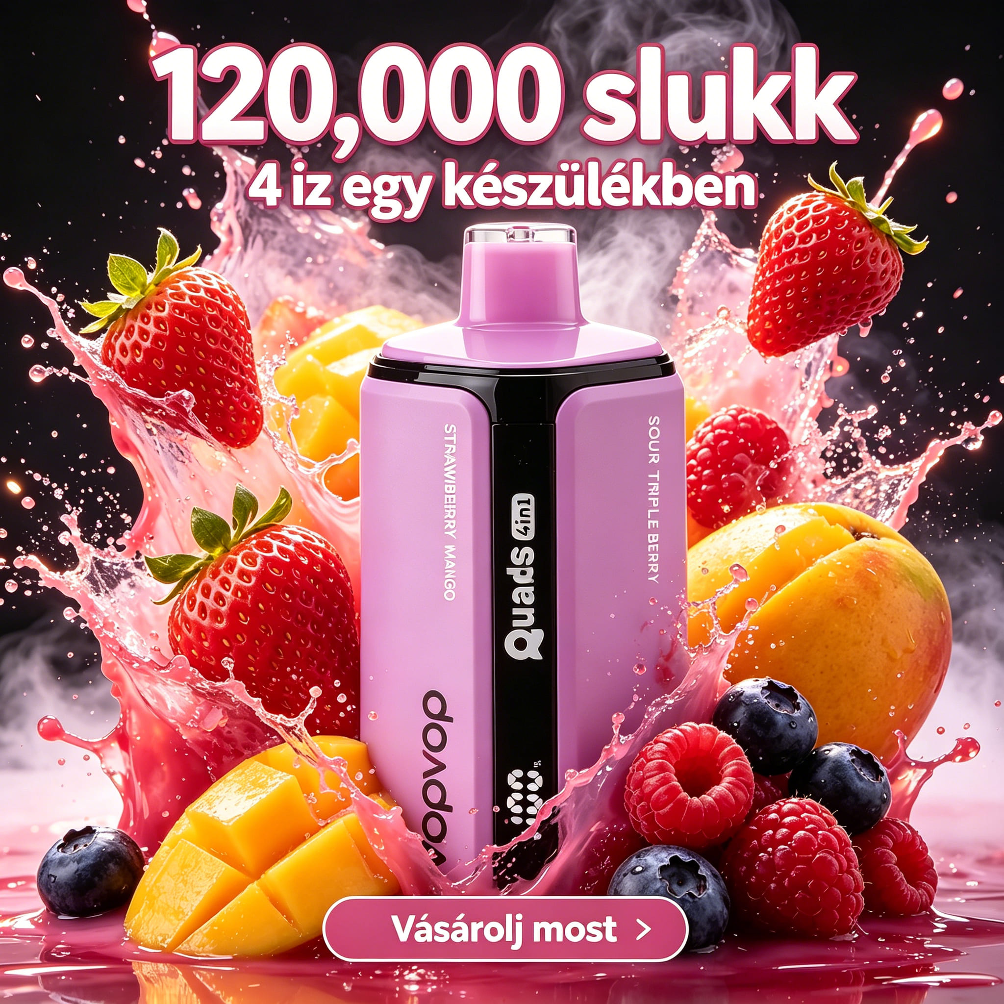 120k 4in13.STRAWBERRY MANGO & BLUE RAZZ LEMONADE & VANILLA ICE CREAM & SOUR TRIPLE BERRY