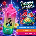 UZY 6in1 150000 Puffs Disposable Vape, Multi-Flavor Pink Green