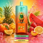 BangBox 80K 3-in-1 disposable vape with Tropical Fruits, Strawberry Watermelon and Lemon Peach flavors