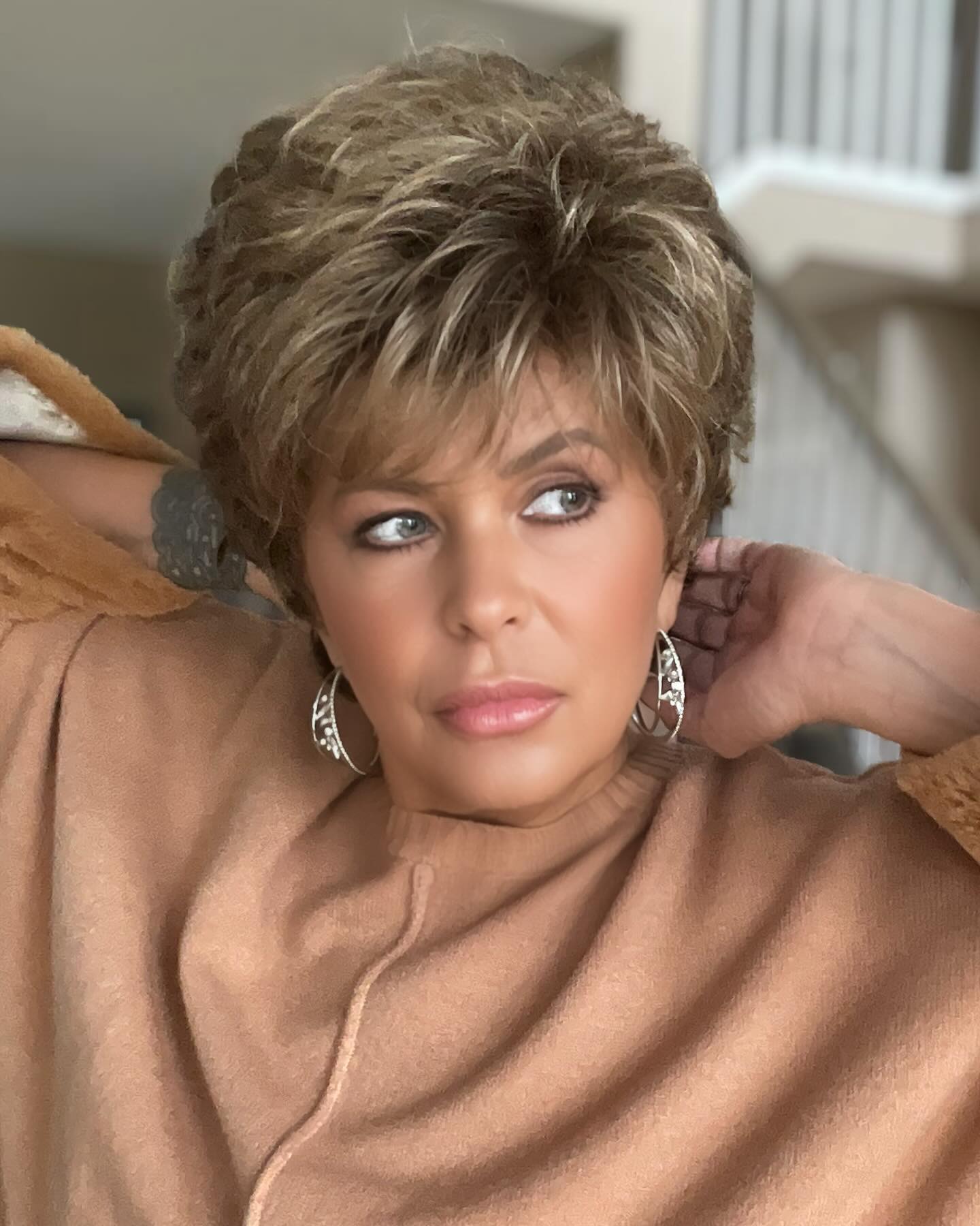 Brown Mixed Golden Pixie Cut Wig
