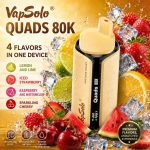 VapSolo Quads 80K 4 in 1 vape Lime Lemon Iced Strawberry Raspberry Watermelon Sparkling Cherry flavors