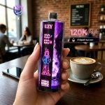 UZY SHISHA HOOKAH KING 120000 Crystal Design • Smart Screen • 120K Massive Puffs 1.Blueberry on ice