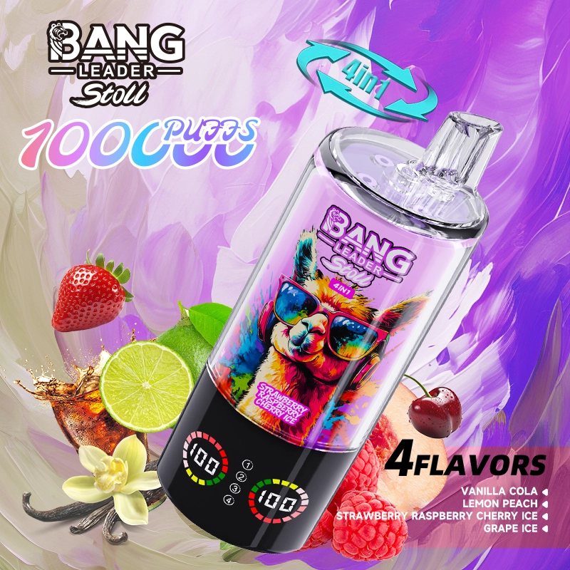 Bang Leader Stoll 100000 100K Puffs 4 in 1 Flavors Disposable Vape 0% 2% 3% 5% Nicotines 10Tastes Smart Screen-Vape Factory Wholesale