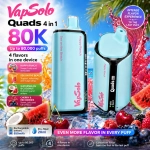 VapSolo Quads 80K 4 in 1 vape Happy Ranch Sex On The Beach Watermelon Coconut Cherry Berry flavors