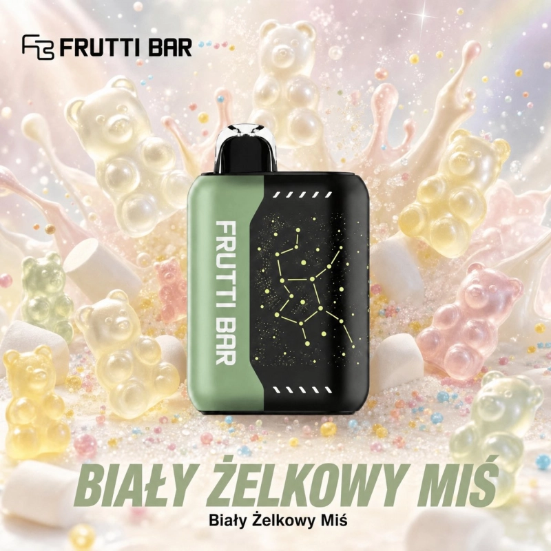 Frutti Bar 25000 zaciągnięć Jednorazowy e-papieros, Biały Żelkowy Miś